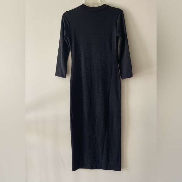 Black Cutout Knit Zara Bodycon Maxi Sweater Dress - Picture 3 of 3